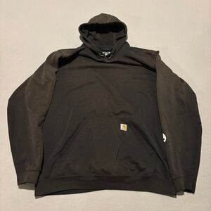 Carhartt Pullover Hoodie XL Tall Black Loose Fit Casual Workwear Utility Fall